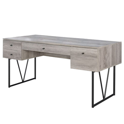 Chic Atelier Writing Desk 4 Drawer, Driftwood Gray