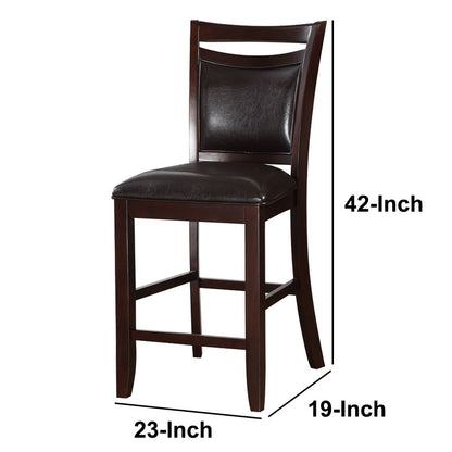 Classic Wooden Armless High Chair, Brown & Black, Set of 2 - View 5