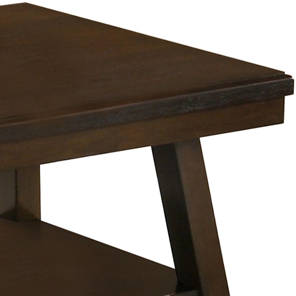 Wooden Coffee Table with One Open Shelf, Brown - View 5
