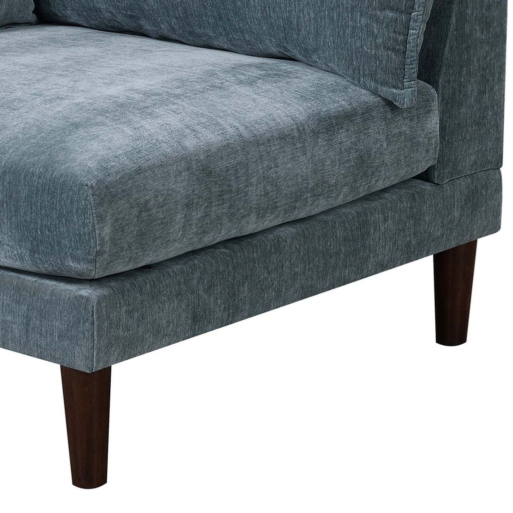 Rio 33 Inch Modular Single Arm Corner Chair, 2 Lumbar Cushions, Slate Blue - View 3