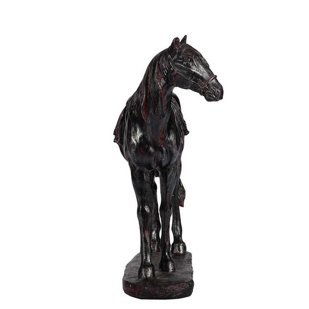 Don 10 Inch Horse Figurine Sculpture, Handmade Table Accent Brown Polyresin - View 3