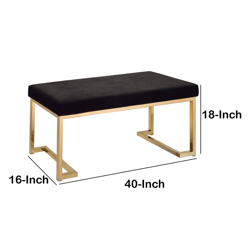 Astonishing Bench, Black Fabric & Gold - View 5