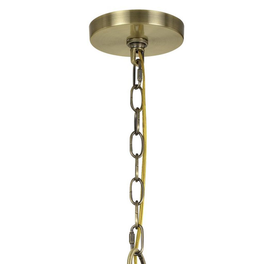 Metal Chandelier with 5 Candelabra Holders, Gold - View 3