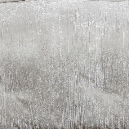 Jay 7 Piece King Comforter Set, Polyester Velvet Deluxe Texture, White - View 3