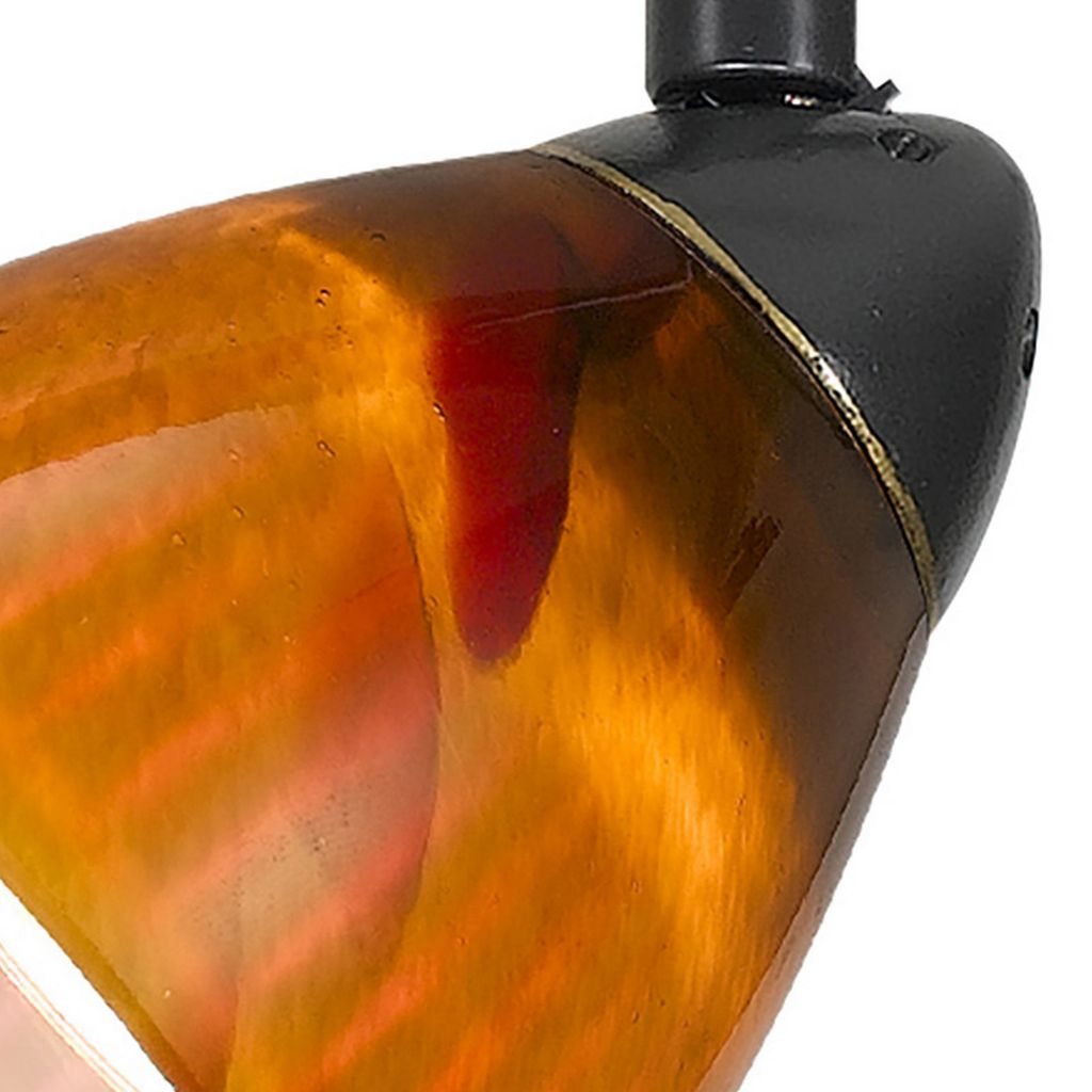 Hand Blown Glass Shade Track Light Fixture with Metal Frame, Dark Bronze - View 3