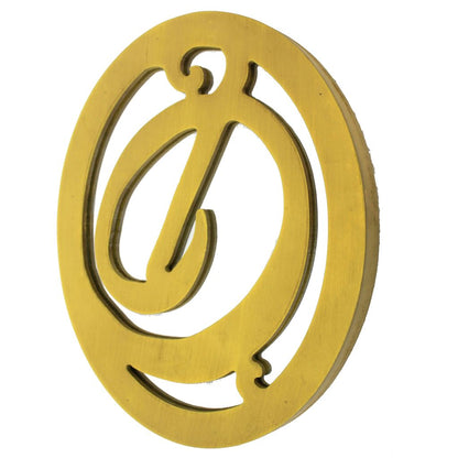 Set of 2 Wooden Oval Frame Wall Monogram with D Letter, Yellow
