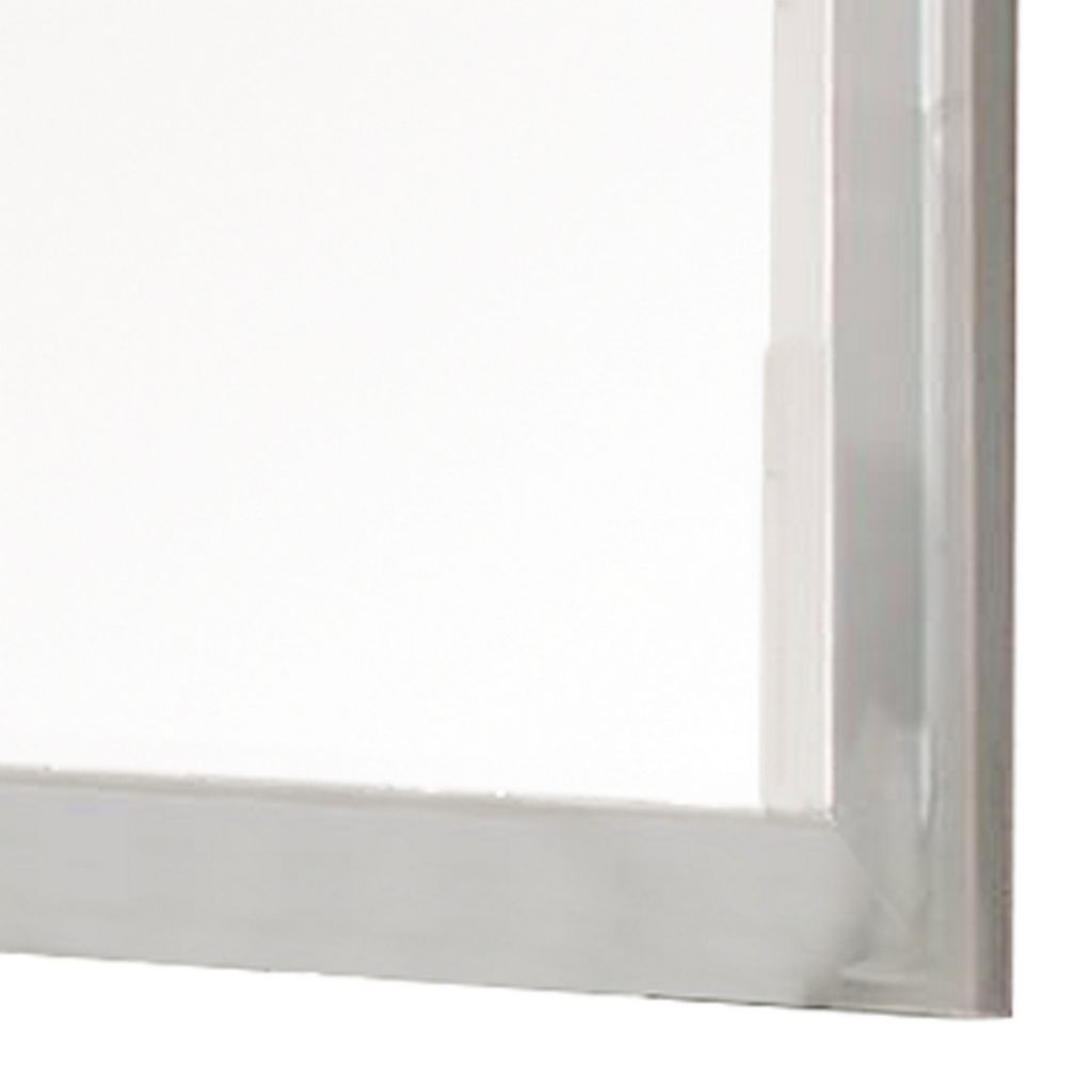 Modern Mirror with Rectangular Frame an Molded Details, White - View 2