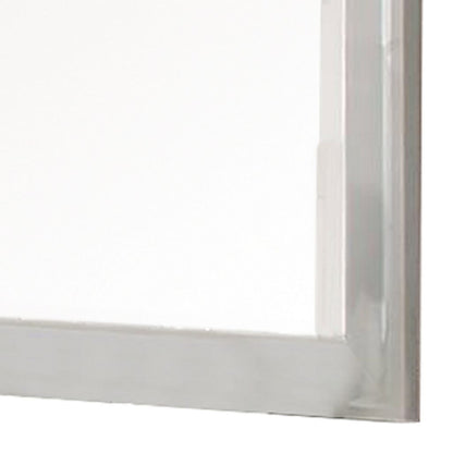 Modern Mirror with Rectangular Frame an Molded Details, White - View 2