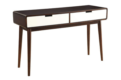 Beautiful Sofa Table With 2 Drawers, Espresso & White