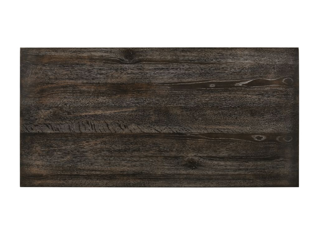 Counter Height Wooden Dining Table with Open Bottom Shelf, Gray - View 4