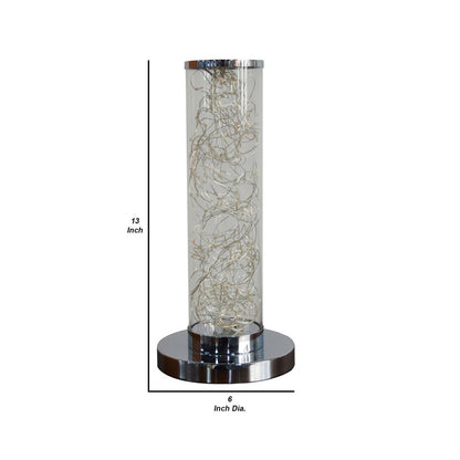 Column Table Lamp with Integrated Multicolored LED, Clear - View 6