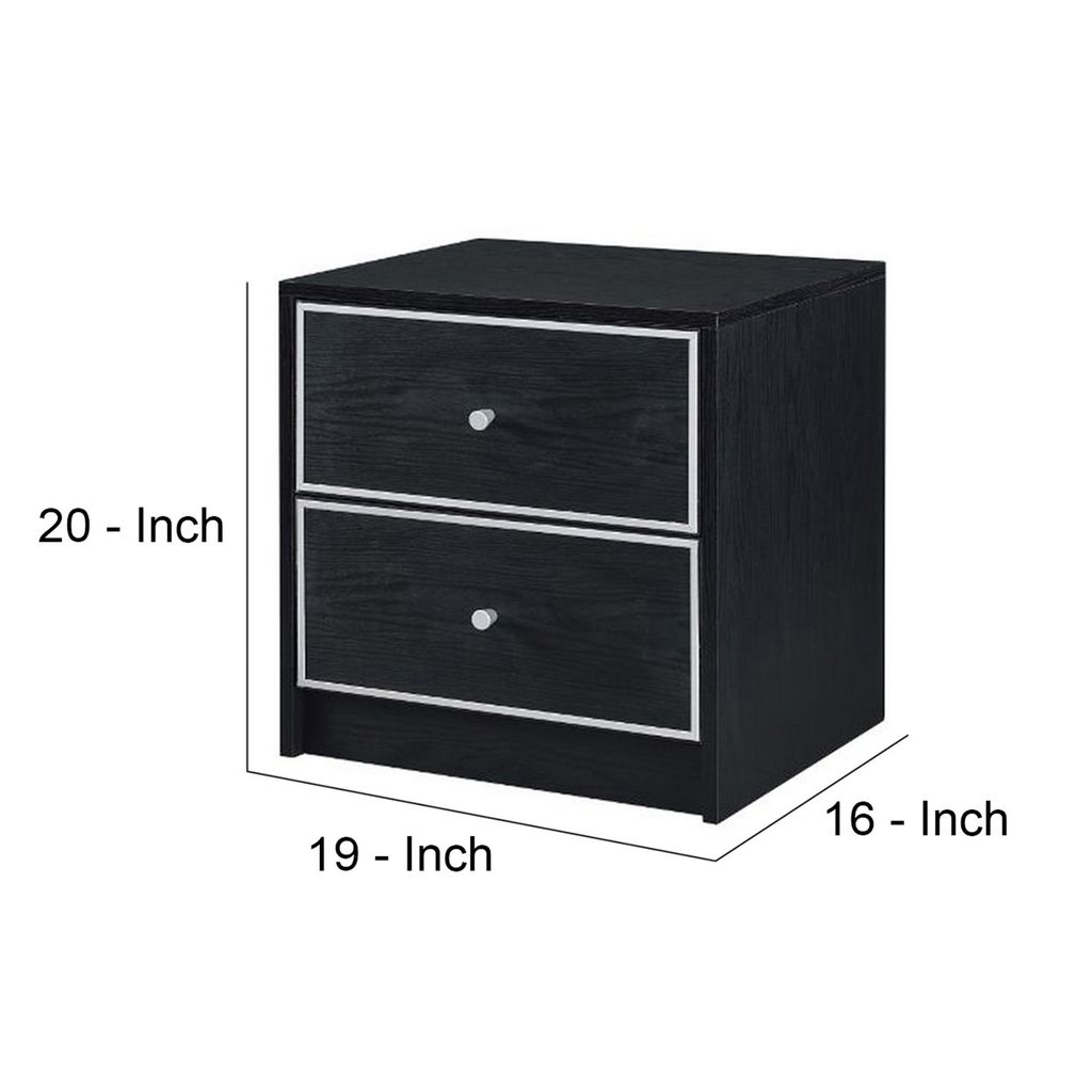 Accent Table with 2 Storage Drawers and Intricate Trimming, Black - View 6