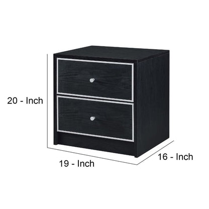 Accent Table with 2 Storage Drawers and Intricate Trimming, Black - View 6