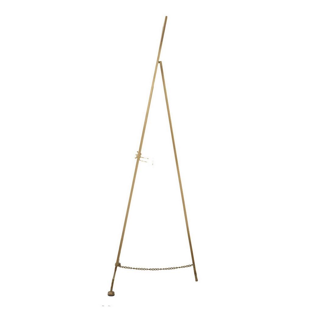 70 Inch Easel Stand, Gold Iron Frame, Free Standing, Large - View 3