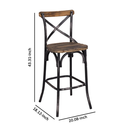 Zaire Bar Chair, Walnut & Antique Black - View 5