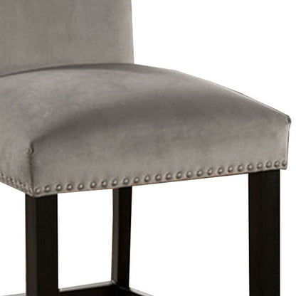 Counter Height Side Chair with Padded Seating, Set of 2, Gray - View 3