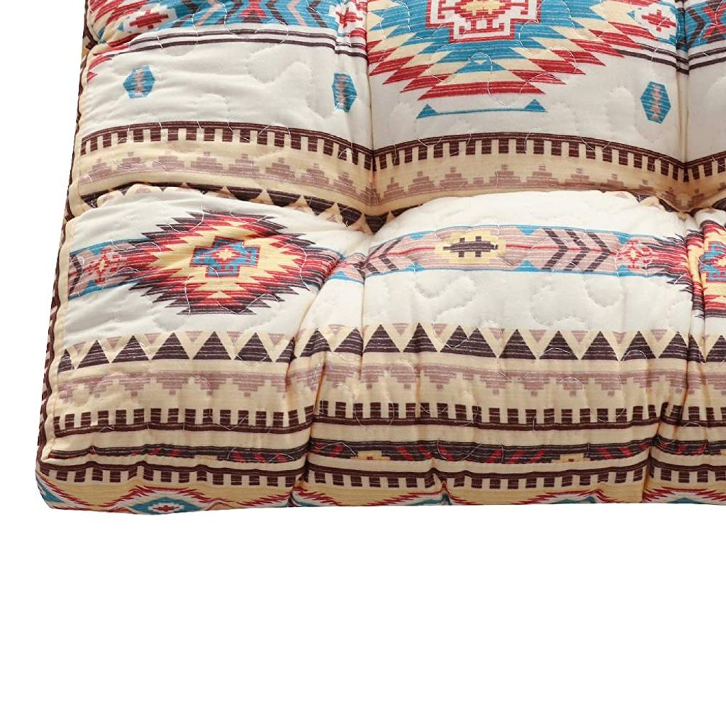 Tisa Traditional Ikat Pattern Fabric Chair Pad, Multicolor - View 3