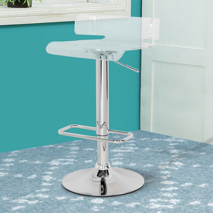 Smart Looking Adjustable Stool with Swivel, Clear & Chrome - View 6