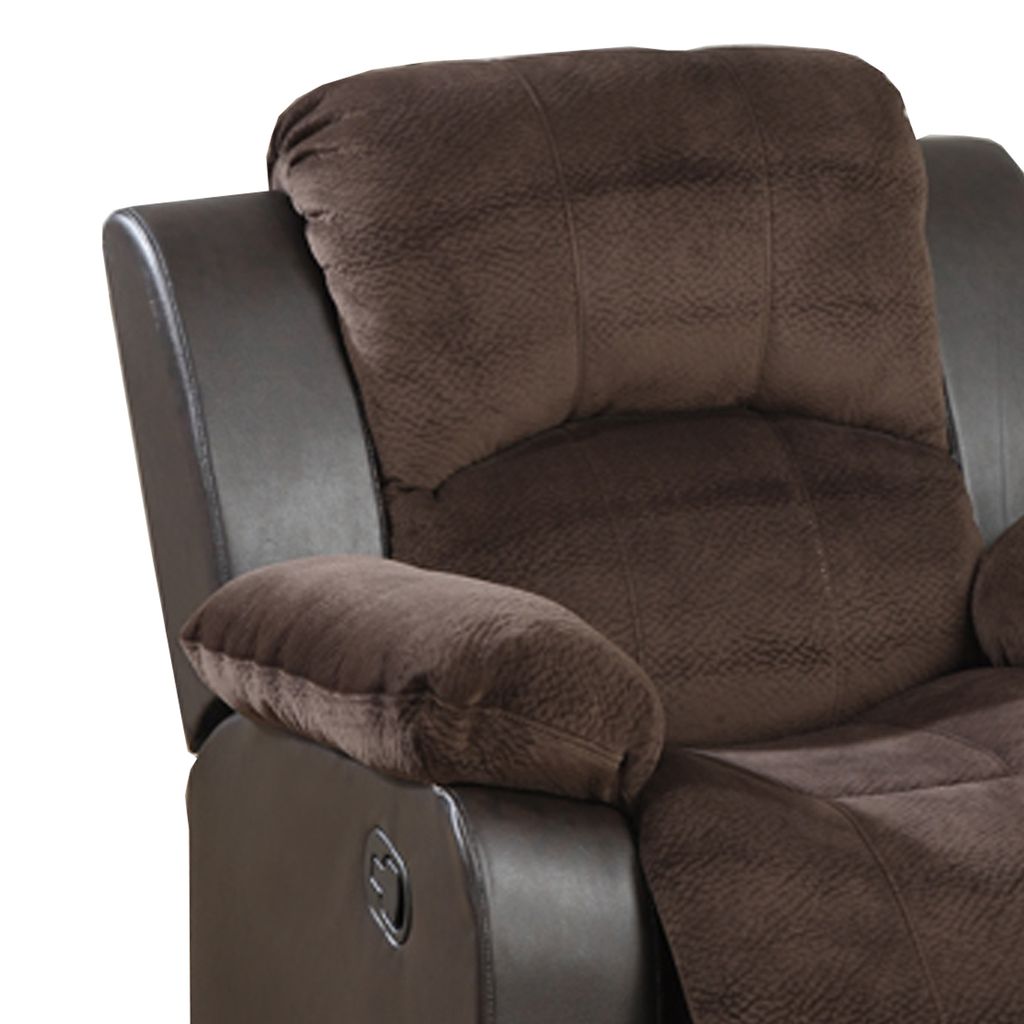 Polyurethane Rocker Recliner In Choco Suede Brown - View 2