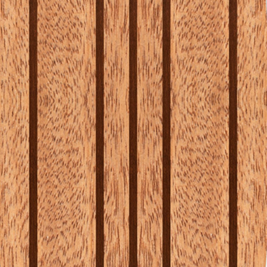 Contemporary Wooden Surfboard Wall Art with Block Stripe Print, Brown - View 4