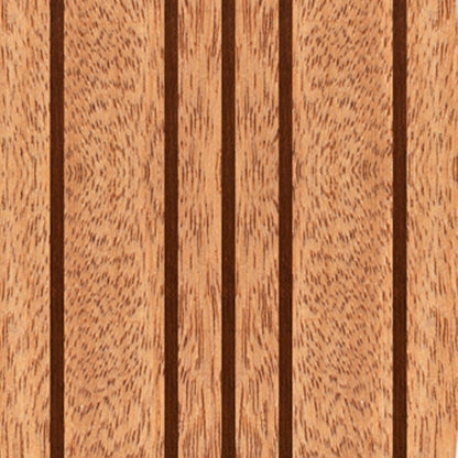 Contemporary Wooden Surfboard Wall Art with Block Stripe Print, Brown - View 4