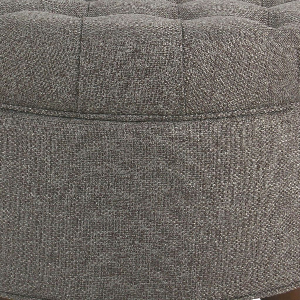 Fabric Upholstered Wooden Ottoman with Tufted Lift Off Lid Storage, Dark Gray - View 5