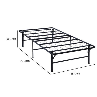 Folding Bed Frame Queen, Heavy Gauge Steel Metal, Underbed Space, Black - View 6