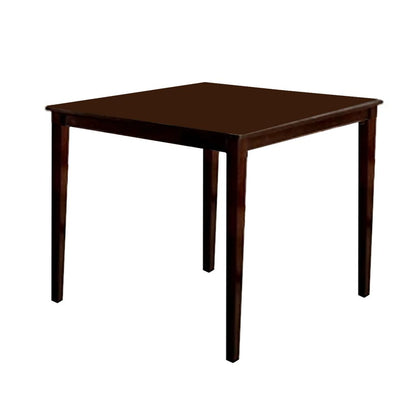 5 Piece Wooden Counter Height Table with Crossback Chairs, Espresso Brown - View 3