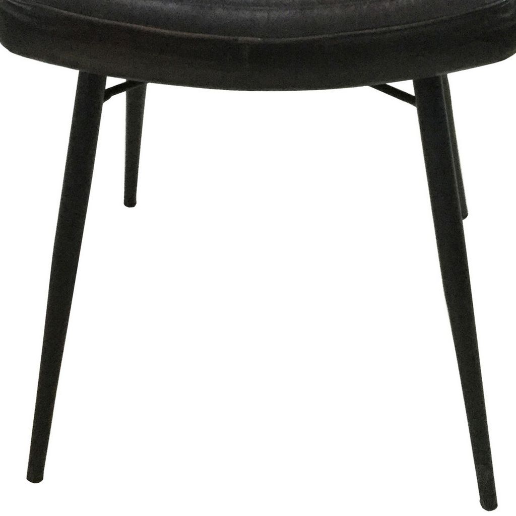 Mia 18 Inch Side Chair, Set of 2, Dyed Espresso Leather, Vertical Tufting - View 4