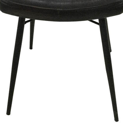 Mia 18 Inch Side Chair, Set of 2, Dyed Espresso Leather, Vertical Tufting - View 4