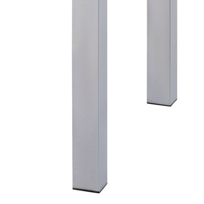 Square Wooden End Table with Straight Metal Legs, White and Chrome - View 4