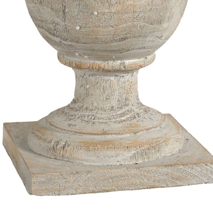 22 Inch Classical Accent Decor Statuette, Turned Finial Design, Off White - View 4