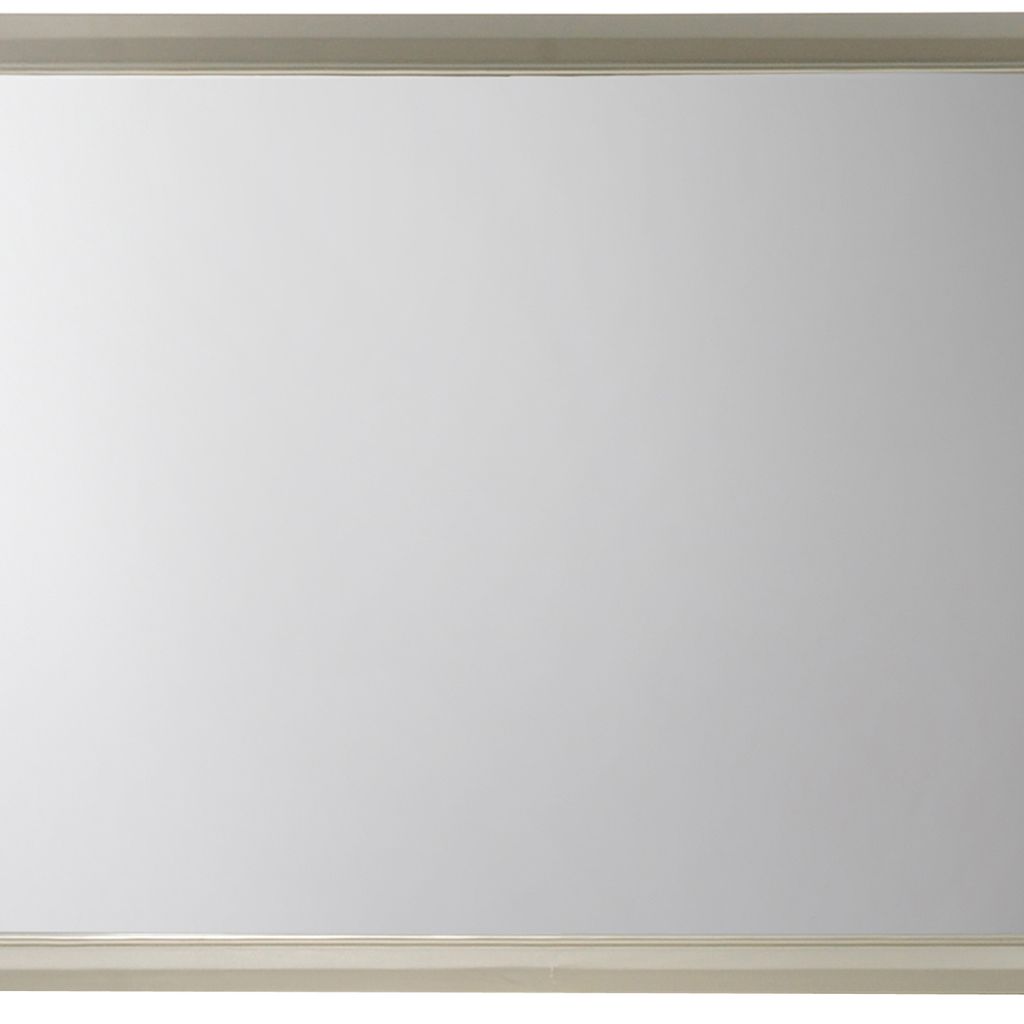 Rectangular Wood Encased Dresser Top Mirror, Champagne Silver - View 4