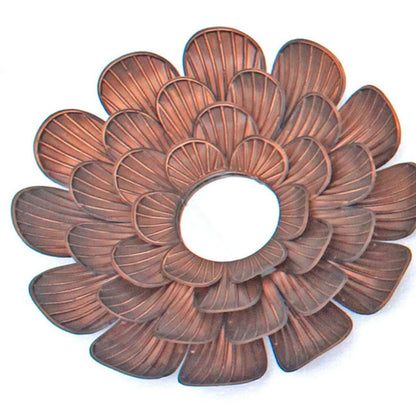Blooming Metal Flower Wall Decor Mirror, Set of 3, Copper - View 2