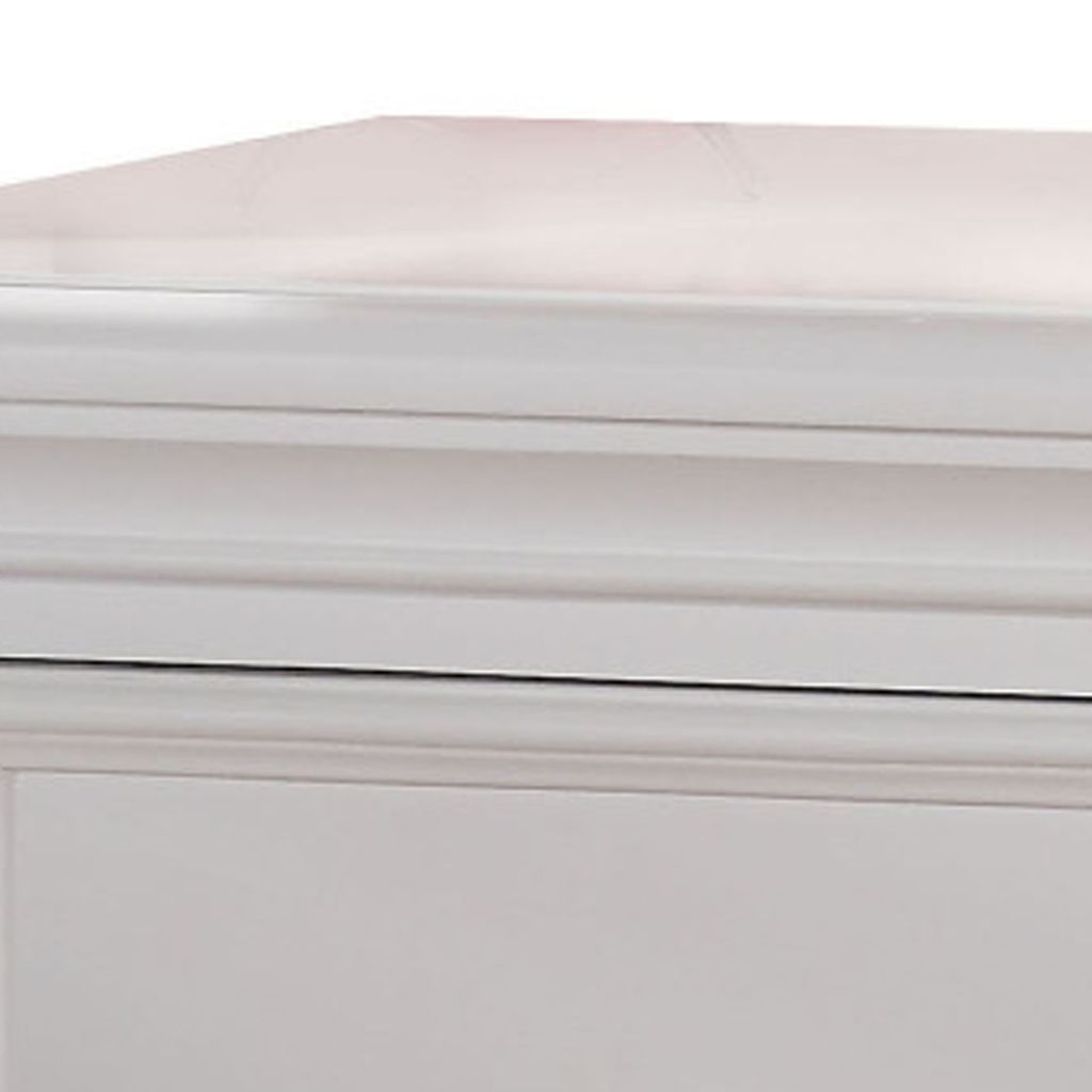 Contemporary Style Wood and Metal Nightstand with 2 Drawers, White - View 2