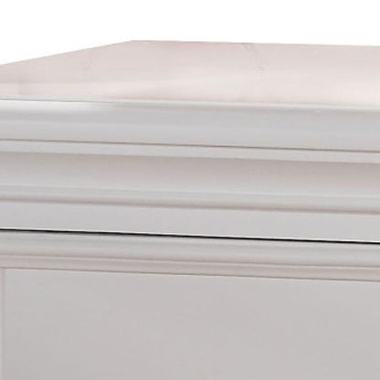 Contemporary Style Wood and Metal Nightstand with 2 Drawers, White - View 2