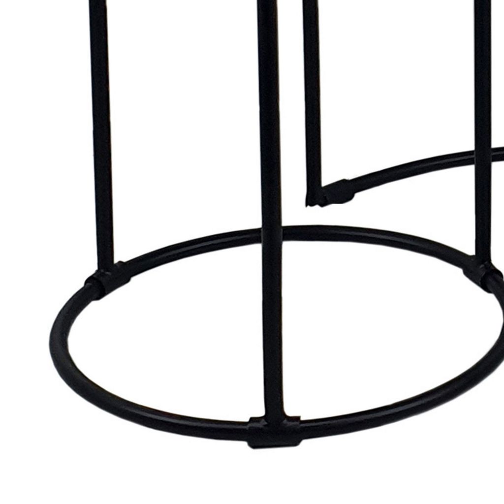 18, 22 Inch Round Nesting End Tables Set of 2, Mango Wood, Set of 2, Black - View 4