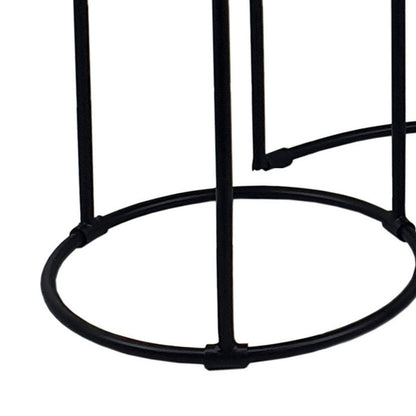 18, 22 Inch Round Nesting End Tables Set of 2, Mango Wood, Set of 2, Black - View 4
