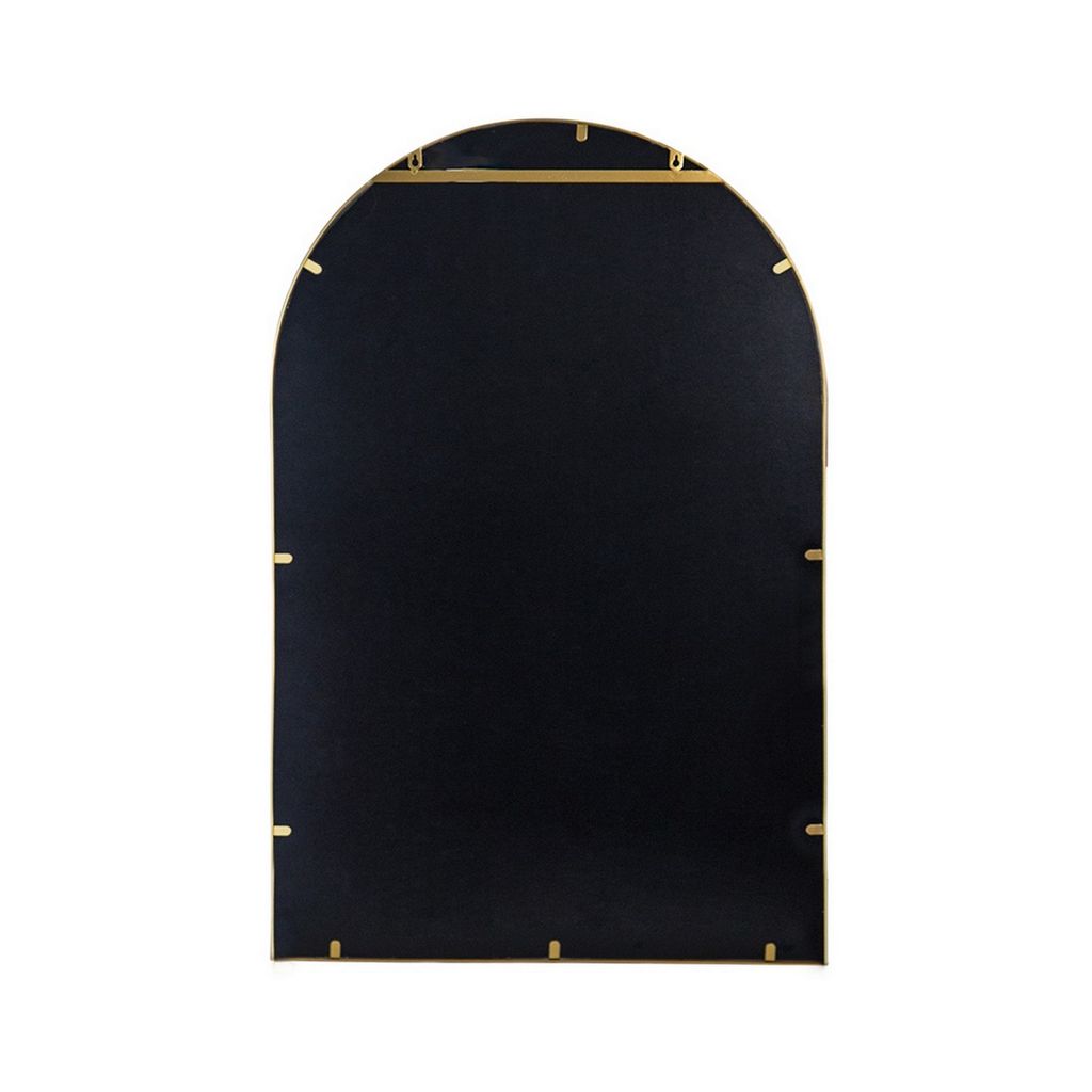 Cod 36 Inch Wall Mounted Mirror, Wide Arched Design Gold Metal Frame - View 2