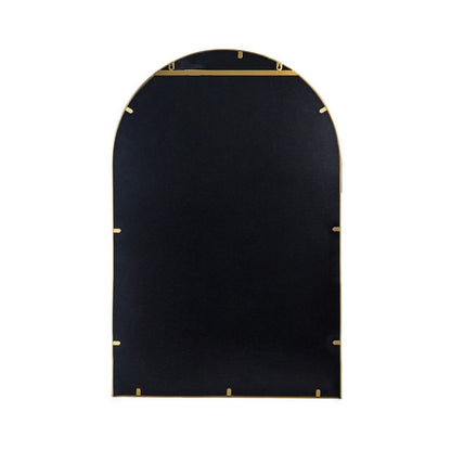 Cod 36 Inch Wall Mounted Mirror, Wide Arched Design Gold Metal Frame - View 2