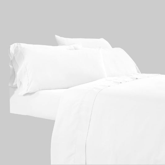 Minka 4 Piece Twin Bed Sheet Set, Soft Antimicrobial Microfiber, White