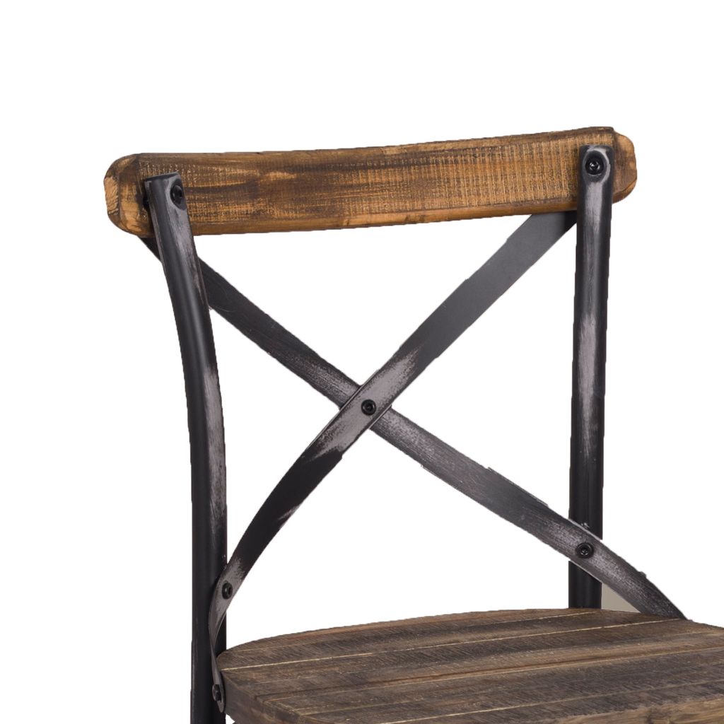 Zaire Bar Chair, Walnut & Antique Black - View 2