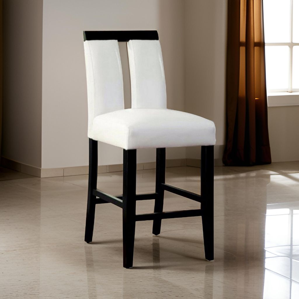 Luminar II Contemporary Counter Height Chair, White And Black Finish, Set of 2 - View 7