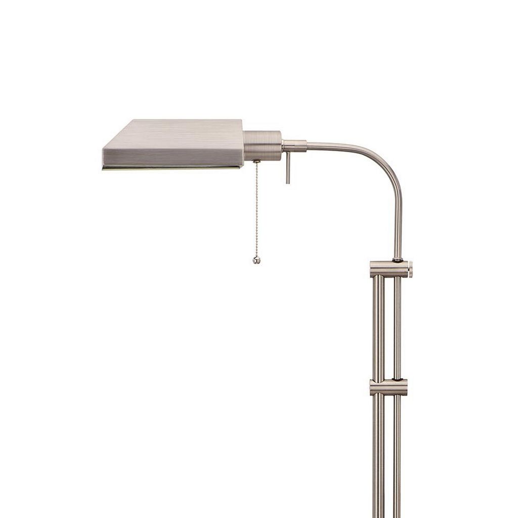Metal Rectangular Floor Lamp with Adjustable Pole, White - View 2