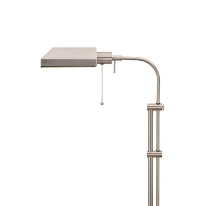 Metal Rectangular Floor Lamp with Adjustable Pole, White - View 2