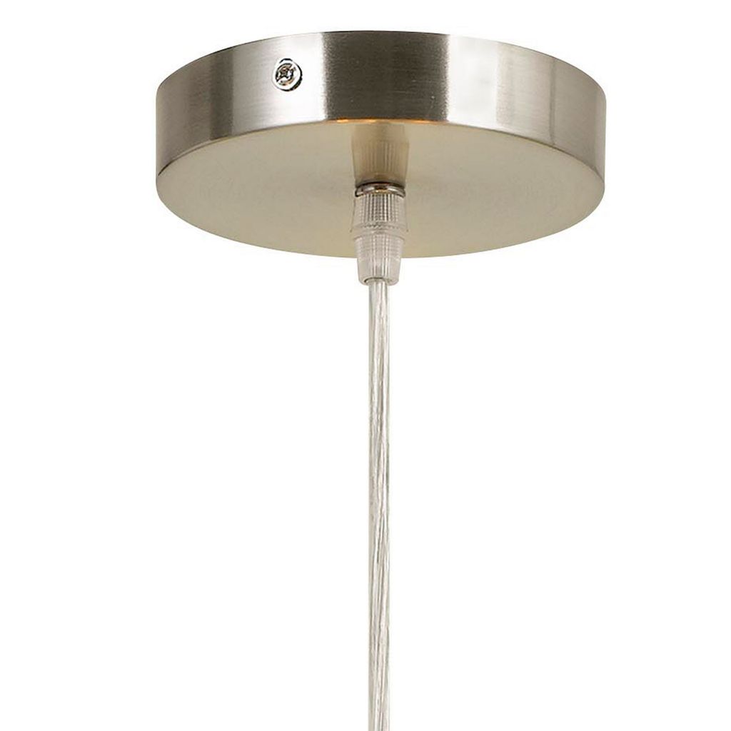60W x 3 Drum Shade Pendant Fixture, Beige and Silver - View 2