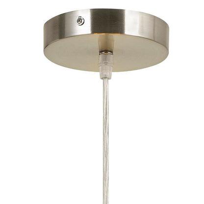 60W x 3 Drum Shade Pendant Fixture, Beige and Silver - View 2