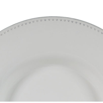 Enticing Round Decorative Porcelain Plate, White - View 5