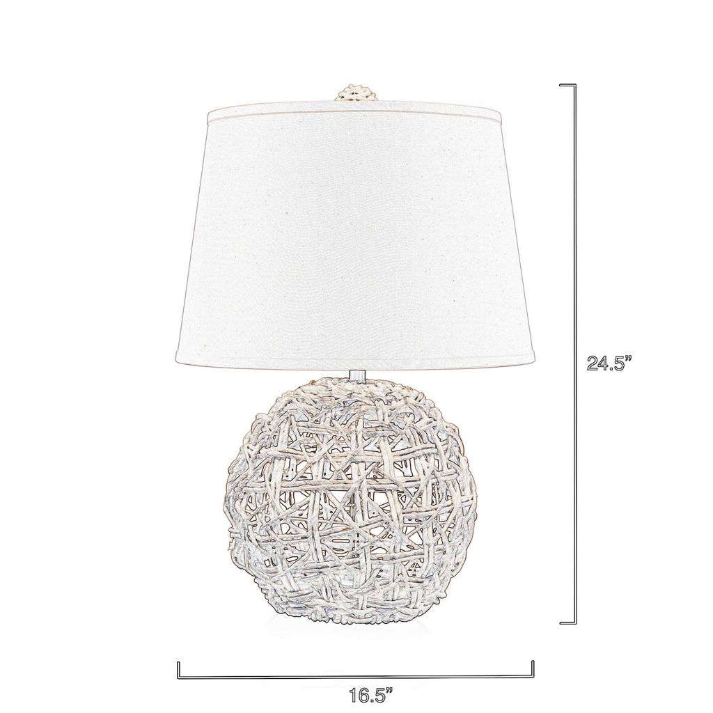 25 Inch Table Lamp, Elegant Handwoven Rope Base, Linen Shade, Natural Brown - View 5