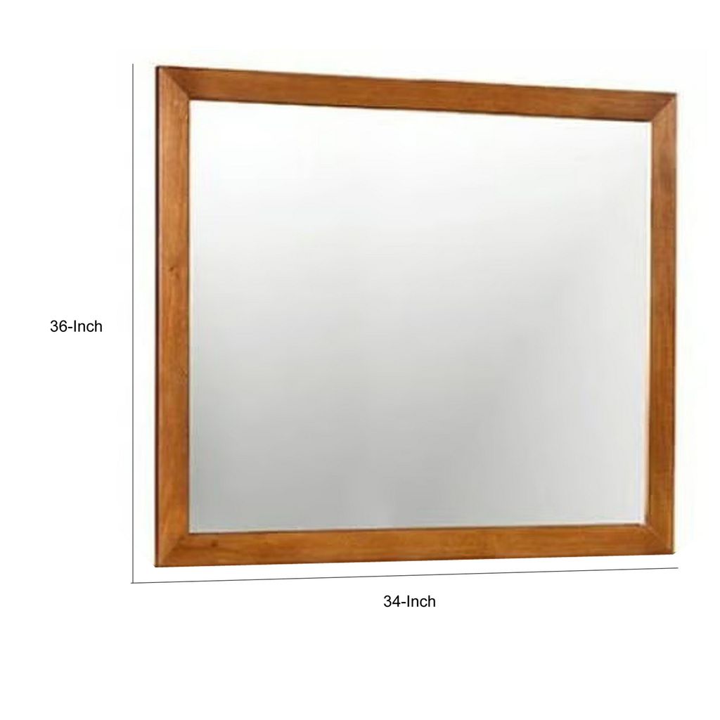 Lennart Mid Cent Modern Mirror, Oak Finish - View 6